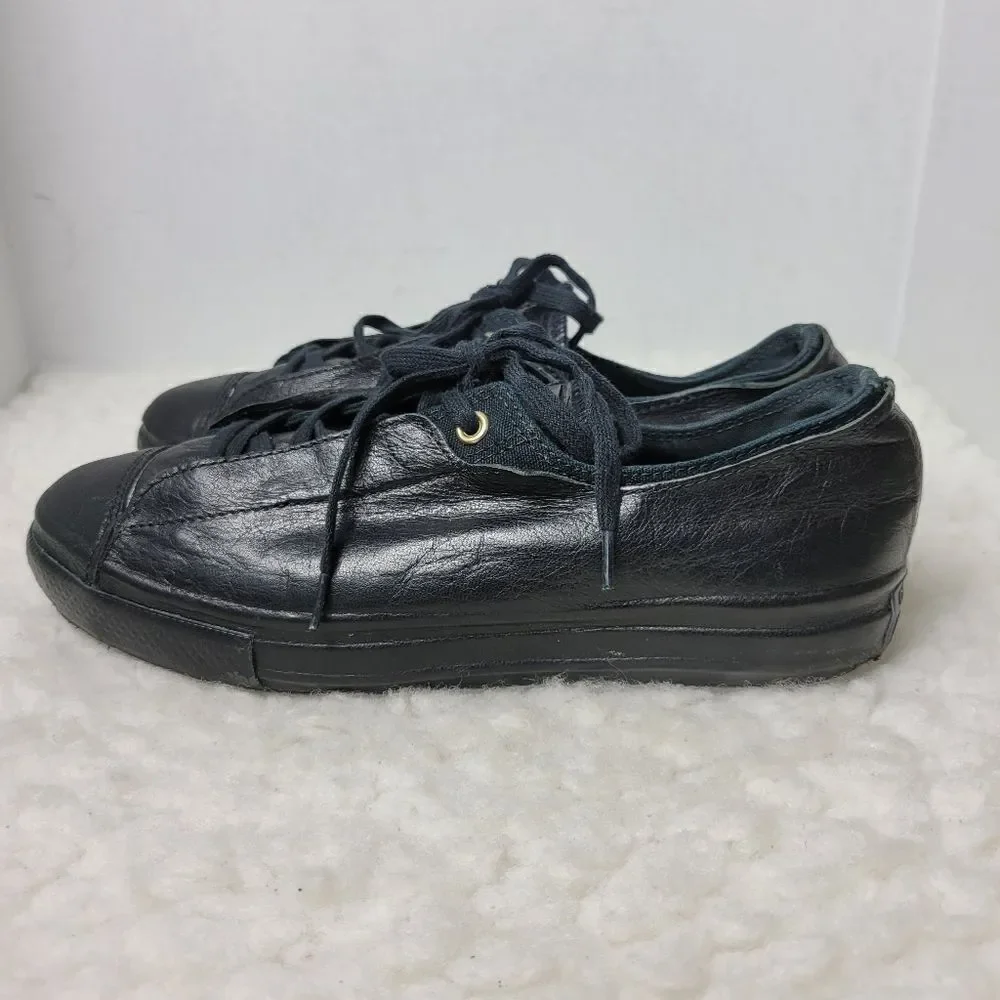 Converse C T All Star High Line Shroud Ox Women's Sneaker Size 8 Black Leather